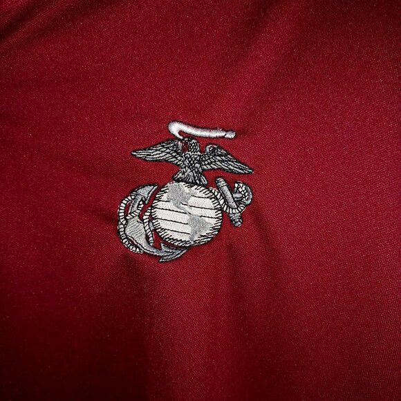 Mens Polo Shirt Military Wine Marines Under Armour HeatGear USMC Loose Size XL - Picture 5 of 5